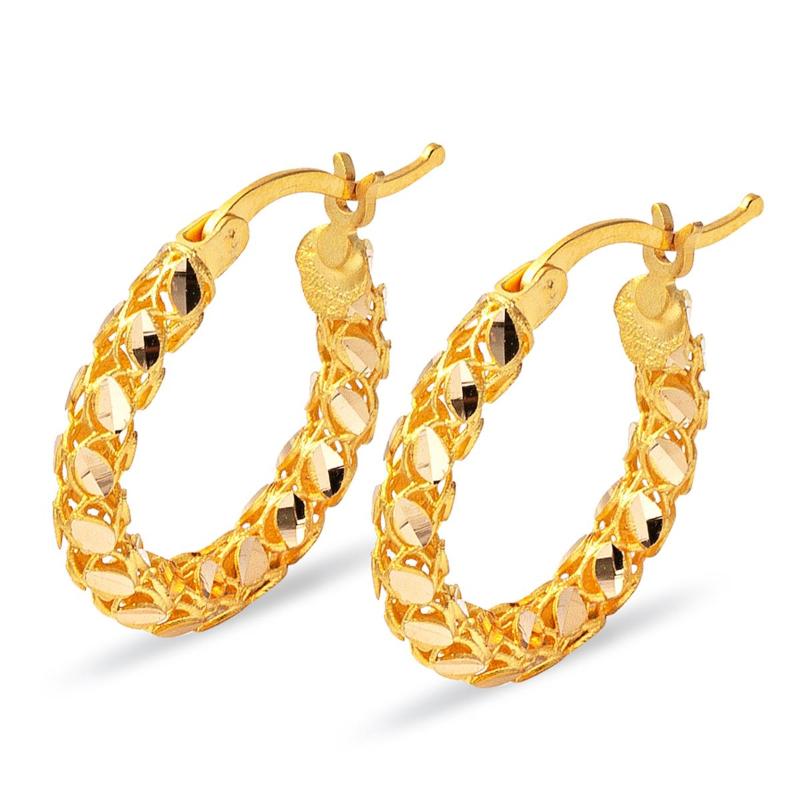 

Clip-on & Screw Back Sequin 22 Carat Gold Ring Earrings
