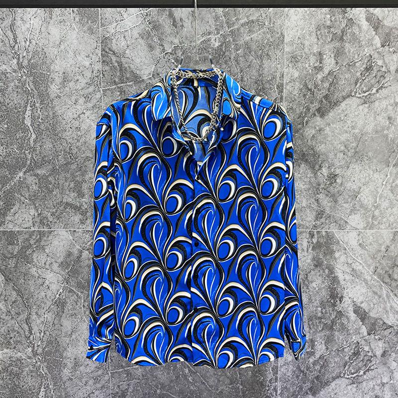 

Men's Casual Shirts As1724 Fashion Men's 2022 Runway Luxury European Design Party Style ClothingMen's, Black