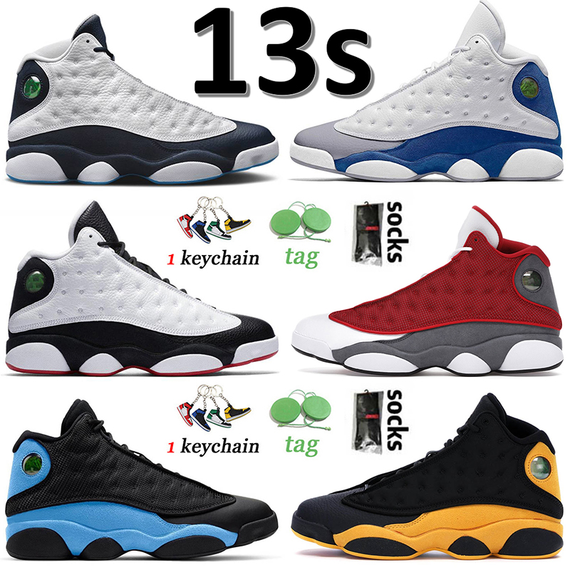 

13s Jumpman 13 High Quality Basketball Shoes Jorden Jorda OG Sneakers Retro Obsidian French Blue He Got Game Red Flint University Blue Mens Women Sports Trainers 36-47, D1 red flint 40-47