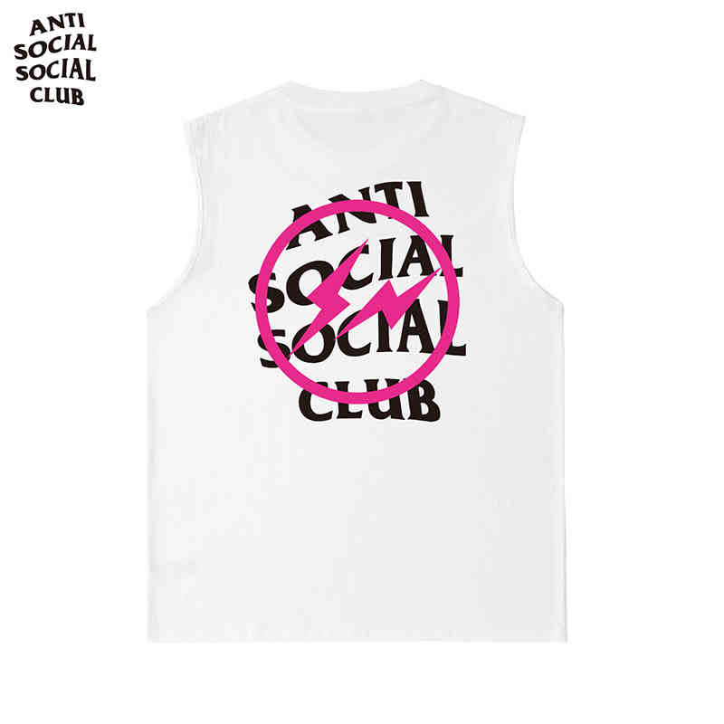 Men's Summer Fashion Brand Lightning Assc English Printed Cotton Sleeveless Sports Vest Loose Lovers Men's and Women's