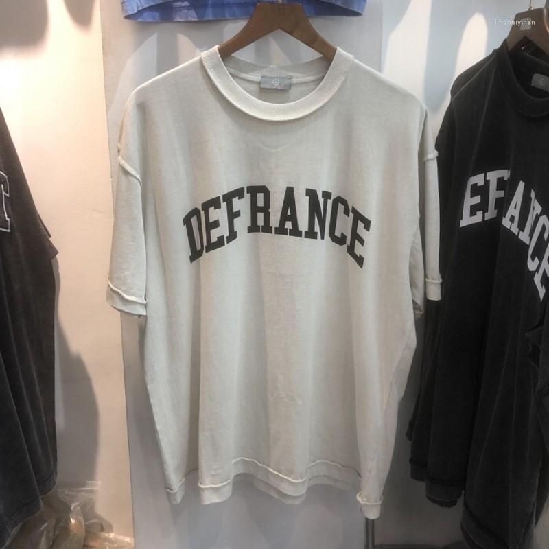 

Men's T-Shirts Vintage Washed Defrance T Shirt Men Women Quality Short Sleeves Tops Tee Oversized SummerMen's Imon22