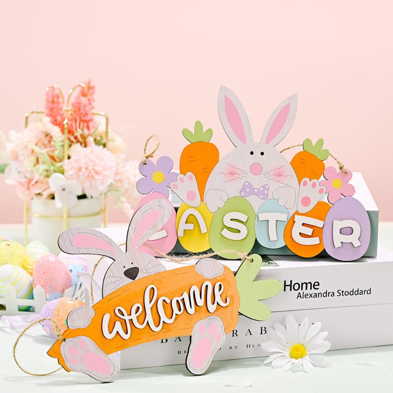 

Party Decoration Easter Decorations Wooden Pendants Ornaments Baby Shower For Home DIY Props