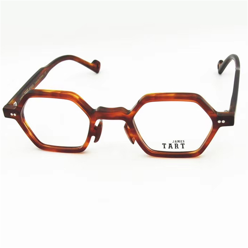 

JAMES TART 370 Optical Eyeglasses For Unisex Retro Style Anti-blue Light Lens Plate Hexagon Full Frame Free Storage Bag