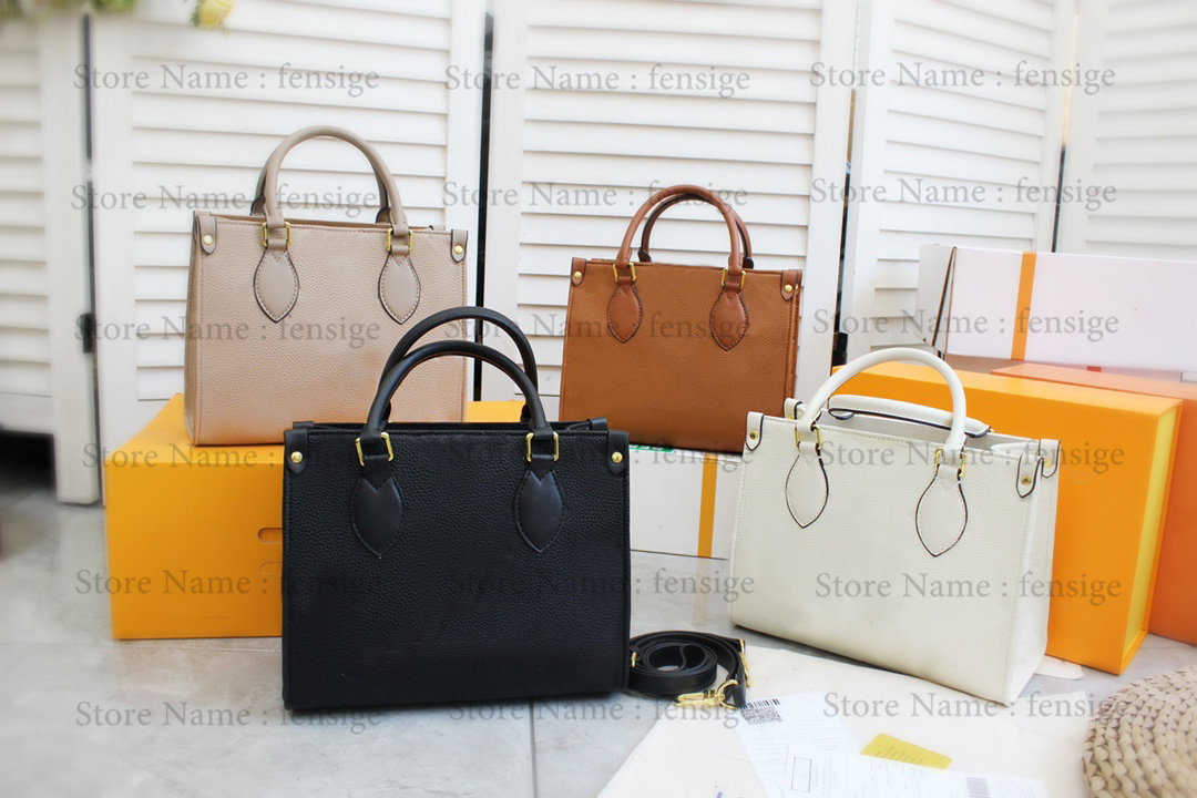 

OnTheGo PM Tote Bag M45779 Bicolor Monograms Embossed Leather On The Go 25cm CrossBody Full Black /Beige/Cream