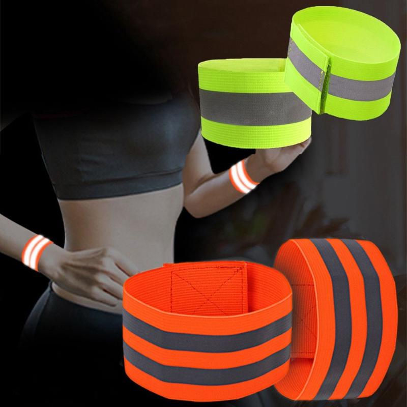 

Elbow & Knee Pads 1pc Running Fishing Cycling Reflective Strips Outdoor Warning Wristband Bike Safety Armband Bind Pants Leg Strap TapeElbow