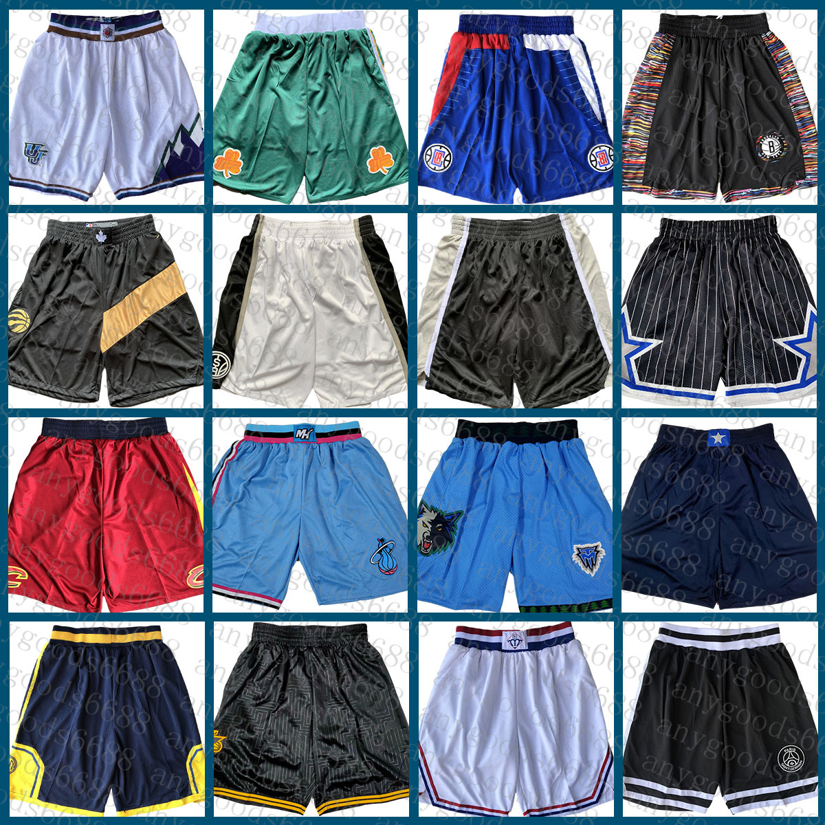 

2022 New San Jersey Antonio Multi Spur Basketball Shorts Dalla Maverick Pocket Shorts Milwaukees Buck Golden Jersey State Brown Warriores 017