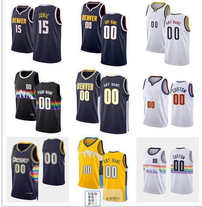 

75th Custom Denver''MEN Nuggets''Jersey Womn Youth Nikola 15 Jokic''Jamal 27 Murray 50 Aaron Gordon 1 Michael Porter Jr. Basketball Jersey, Green