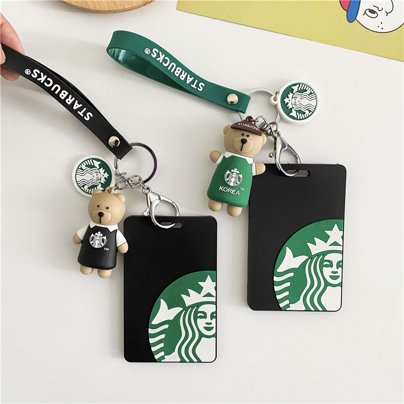 

Party Favor Student meal card campus access control card sleeve silicone wholesale ins creative Starbucks doll