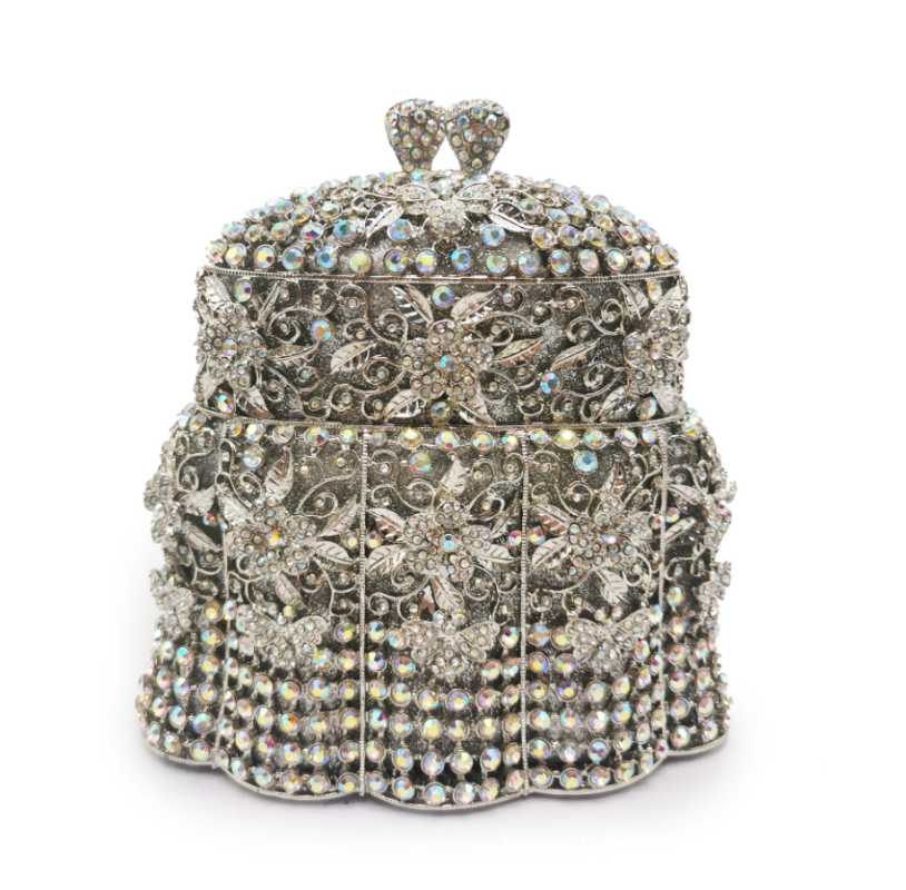 

Evening Bags Lady Gold/Purple/Silver Rhinestone Bag Banquet Wedding Party Clutch Purse For Women Chain Shoulder WalletEvening, Show as picture