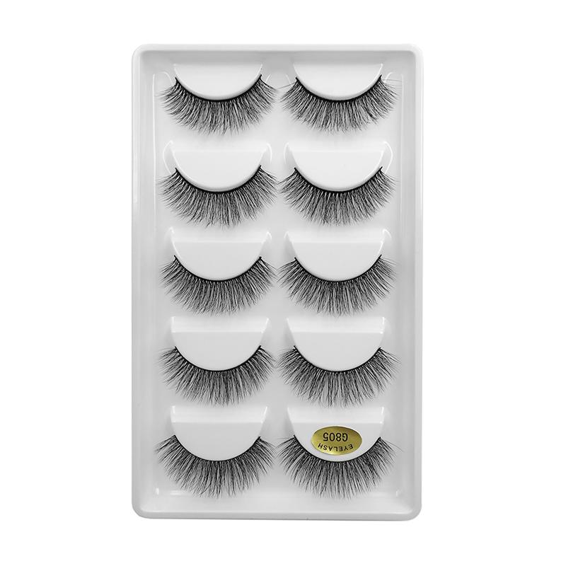 

False Eyelashes 5pairs Artificial Mink Eye Makeup Charming 3D Natural Lengthening Soft Fake Thick Extension Fluffy Party WeddingFalse