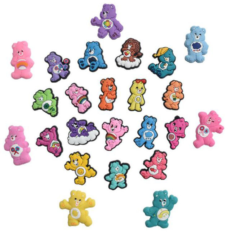 

24 styles cartoon bear croc charms fashion shoe accessories clog bracelet wristband decoration buckle gift