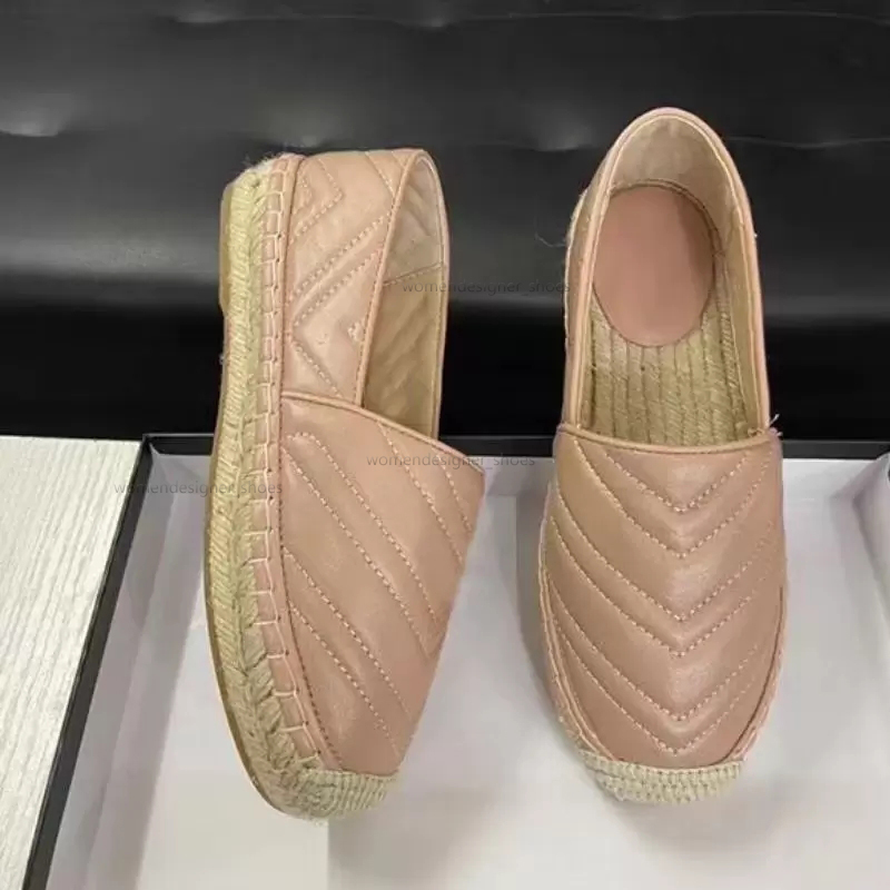 Chaussures habillées de créateur en cuir véritable mocassins de luxe femme chaussure de pêcheur semelle de paille boucle plate-forme mocassins ch