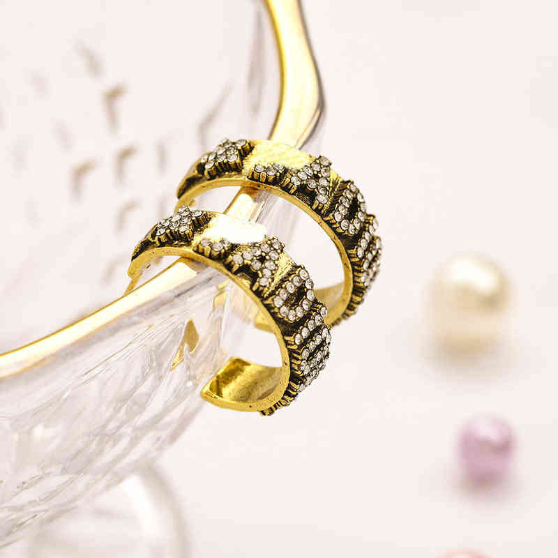 Fine small fragrance letter five pointed star 925 silver needle Earrings ring steel seal copper plated real gold diamond earrings