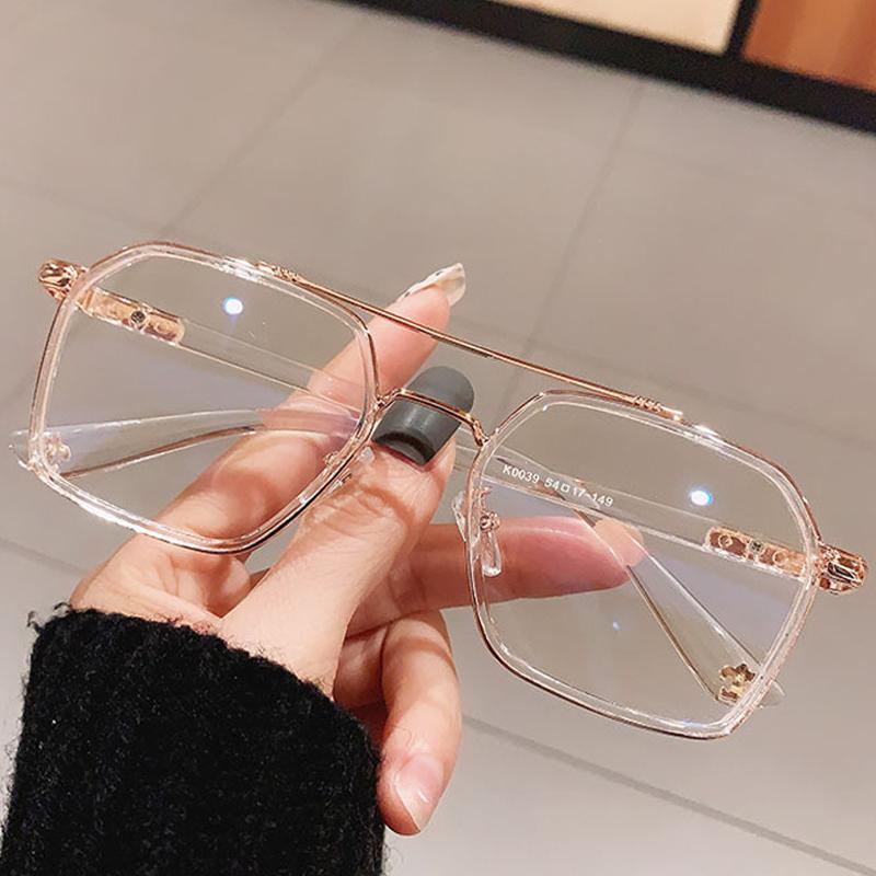 Fashion Sunglasses Frames Vintage TR90 Anti-blue Light Clear Black Eyeglasses For Women Brand Square Computer Glasses Frame Men Retro Myopia