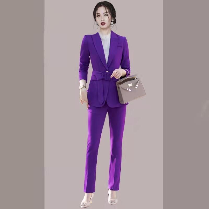 

Women' Two Piece Pants Autumn And Winter High-end OL Self-cultivation Professional Suit Small Fragrance Fashion Women' SuitWomen, As picture