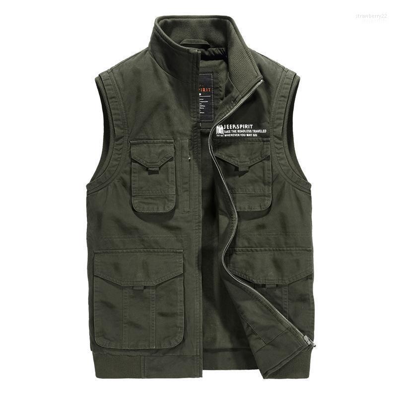 

Leisure Outdoor Vest Multi Pocket Cotton Men's Fishing Shoulder Jacket Fashion Vests Stra22, Blue