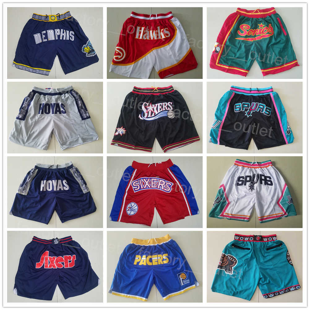 Hommes Zipper Fly Just Don Joel Embiid Short de basket-ball poche Ja Morant pantalons de survêtement porter cordon Hip Pop Sport court Dikembe Mu