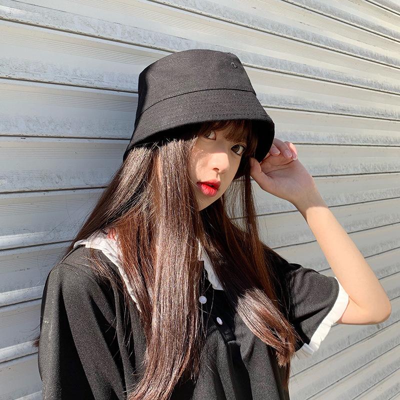 

Berets Fashion Bucket Hat Female Spring Foldable Light Cap Summer Outdoor Travel Art Fisherman Sun Shade Visor Basin CapBerets, Black
