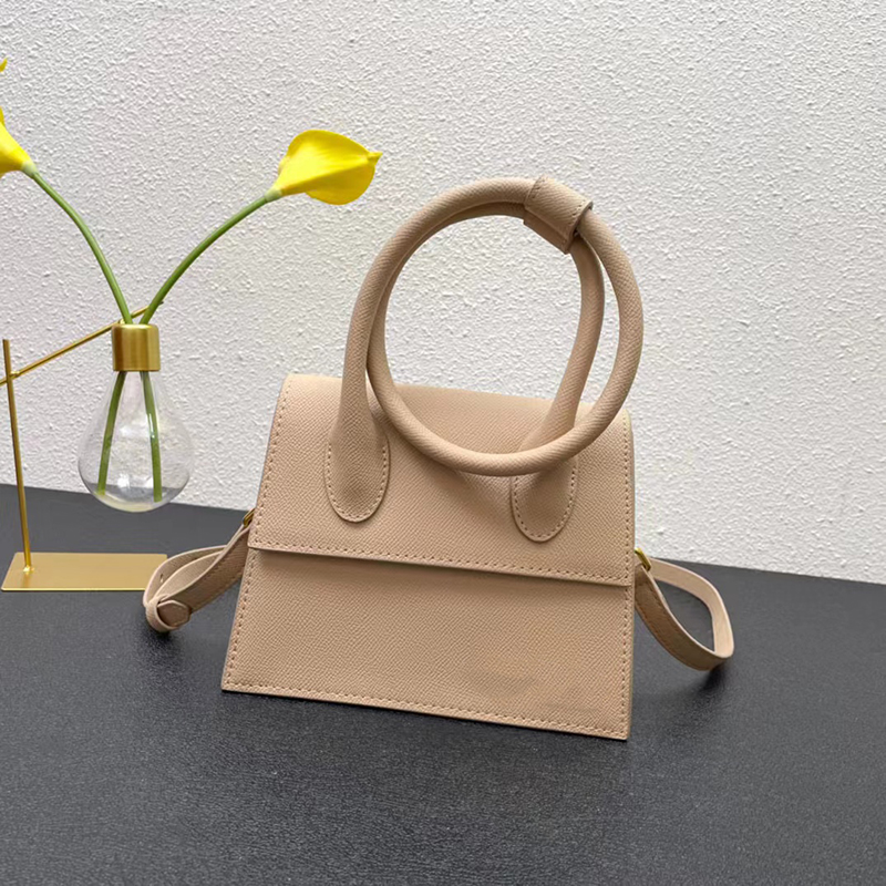 

Top Quality Women Cross Body Bags designer Handbags Jacquemu Circle Hand Design High-grade Texture Single Shoulder Messenger Cowhide Thin Shoulder Strap 20CM, With box