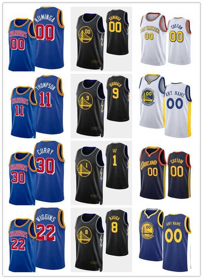 

75th Custom Men Women Golden State's Warriors's 8 Nemanja Bjelica 9 Andre Iguodala 00 Jonathan Kuminga 1 Damion Lee Basketball Jerseys, Color