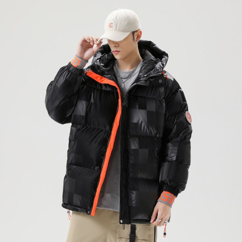 

Mens down jacket winter Parka classic casual Downs Coats Outdoor Windbreak Warm Feather Winters doudoune unisex hoodie outwear coat, Black-matt