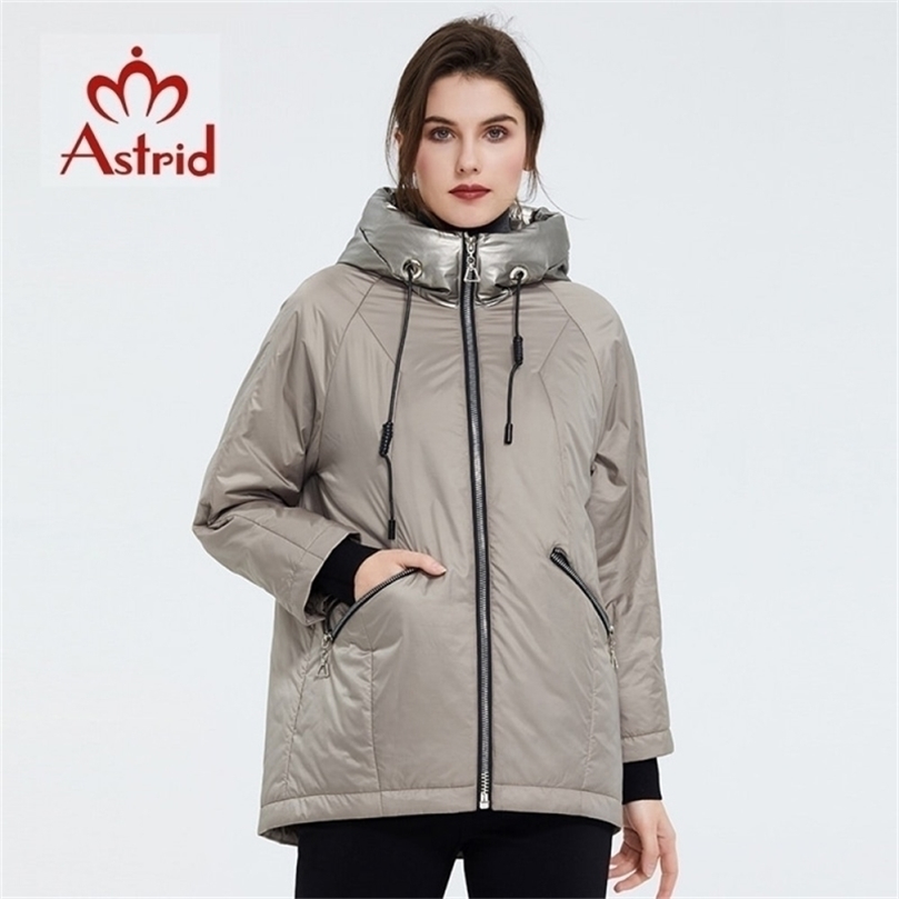 

Astrid arrival Spring Young fashion Short women coat high quality female Outwear Casual Jacket Hooded Thin coat AM-9343 201127, 6 black