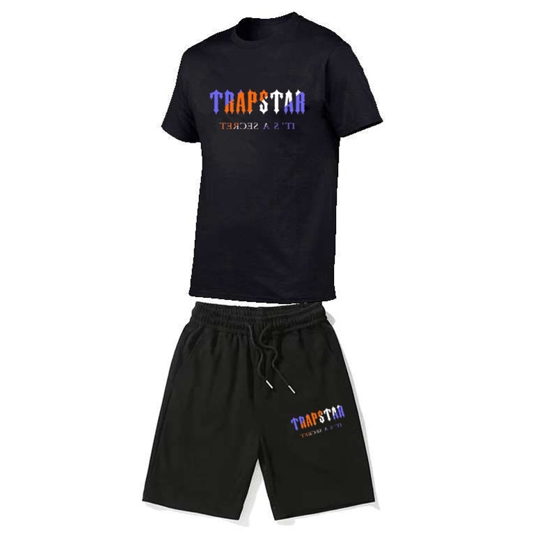 Vente été Trapstar imprimer deux pièces ensemble hommes marque coton à manches courtes T-Shirt Shorts hommes vêtements de sport décontractés ense
