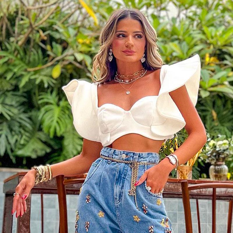 

Women's Tanks & Camis For Summer Sexy Backless Bottoming Cross Halter Knit Corset Top Tank Tops Cropped Casual Party Women's Clothing Ts, F22tp137