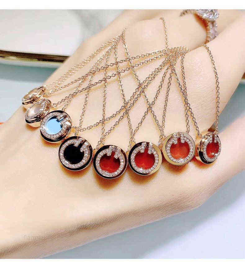 

3EN7 American fashion blue gift box light luxury high quality jewelry pendant necklace