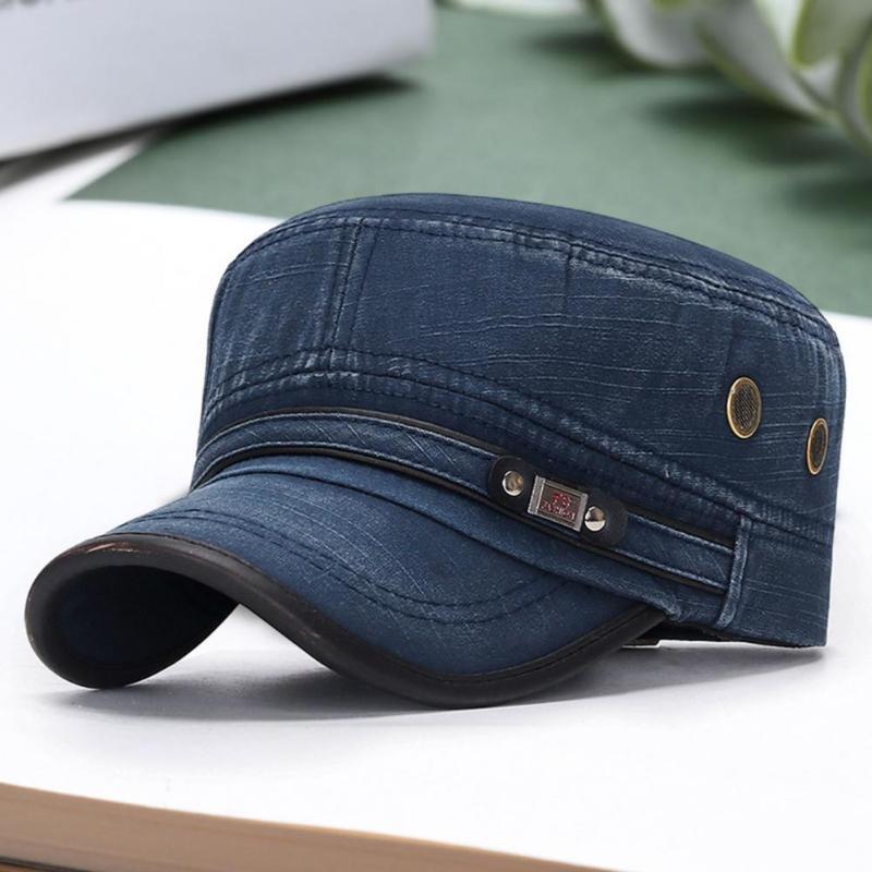 

Berets Men Baseball Cap Flat Top Washed Summer Vintage Anti-UV Sun Protection Unisex Long Brim Women Head Accessory HeadwearBerets, Brown