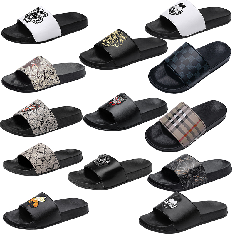 

Luxury Brand Slides Sandals Designer slippers Shoes avatar Correct cartoon Grid pattern Summer Beach Sandal Slipper men light flip flops sneakers 39-46, 628 white