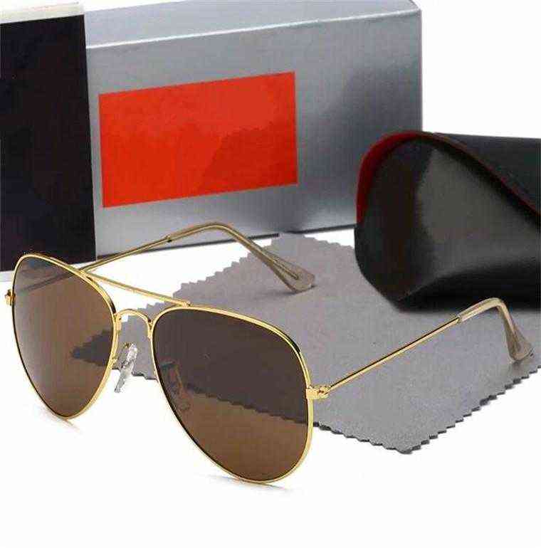 

Luxury New Brand Polarized Designer Sunglasses Men Women Pilot Uv400 Eyewear Glasses Metal Frame Polaroid Lens with Box Fhx Raies Ban