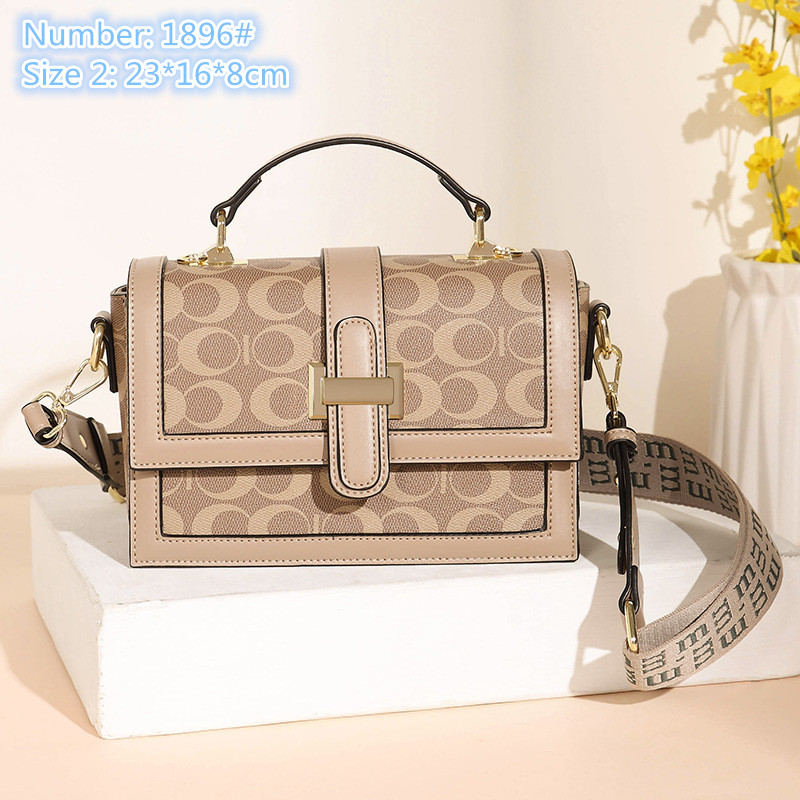 

Wholesale SHAPRA ladies leathers shoulder bags thicken sweet ribbon chain bag elegant retro polka dot printed handbag street contrast leather handbags, Brown1-1892#