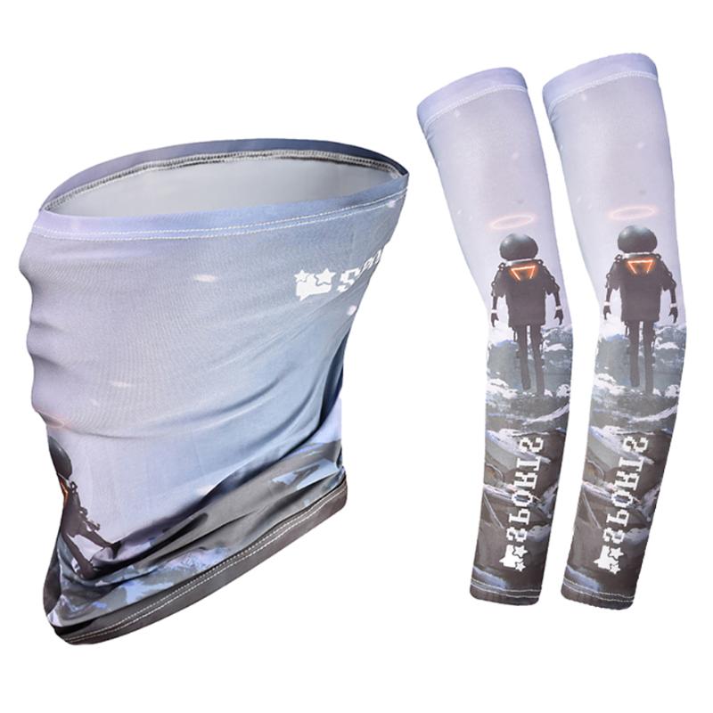 

Bandanas Sunscreen Bandana And Arm Sleeves Combo Suit Outdoor UV-proof Hiking Fishing Face Mask Breathable Cooling Cycling Sports