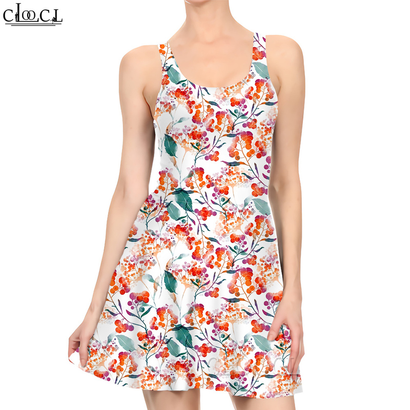 

Women Dress Beautiful Floral 3D Printed Mini Dress for Fashion Female Sleeveless KneeLength Summer Dress Beach Style 220616, Mini dress 11