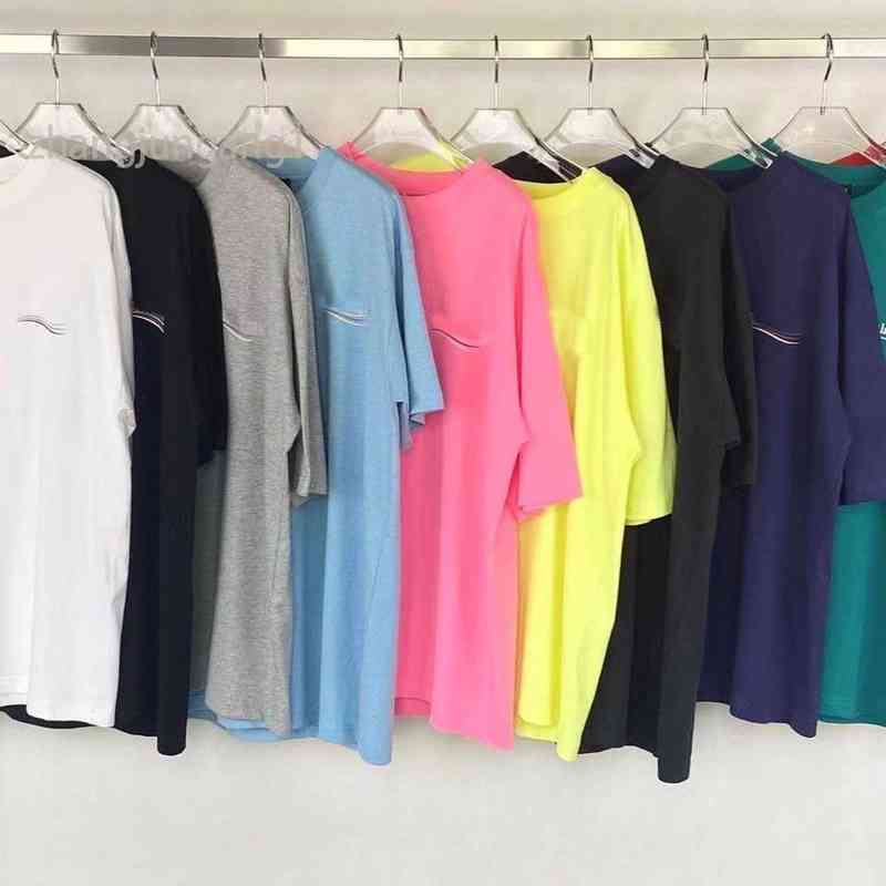 

Designer Balanciagas T Shirt Spring And Summer Correct Version New Cola Wave Short Sleeve Men's And Women's Same Style Loose And Versatile Casual Half sweat TShirt, Cement