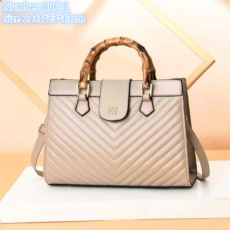 

Wholesale factory ladies leathers shoulder bags simple solid color fashion handbag elegant embroidered tote bag large capacity compartment check handbags, White1-806-1