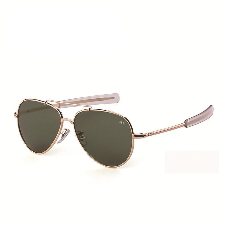 Lunettes de soleil Aviation Metal Men Femmes 2022 AMERICAN Military Military Optical Ao Oval Glass Pilot Masculino