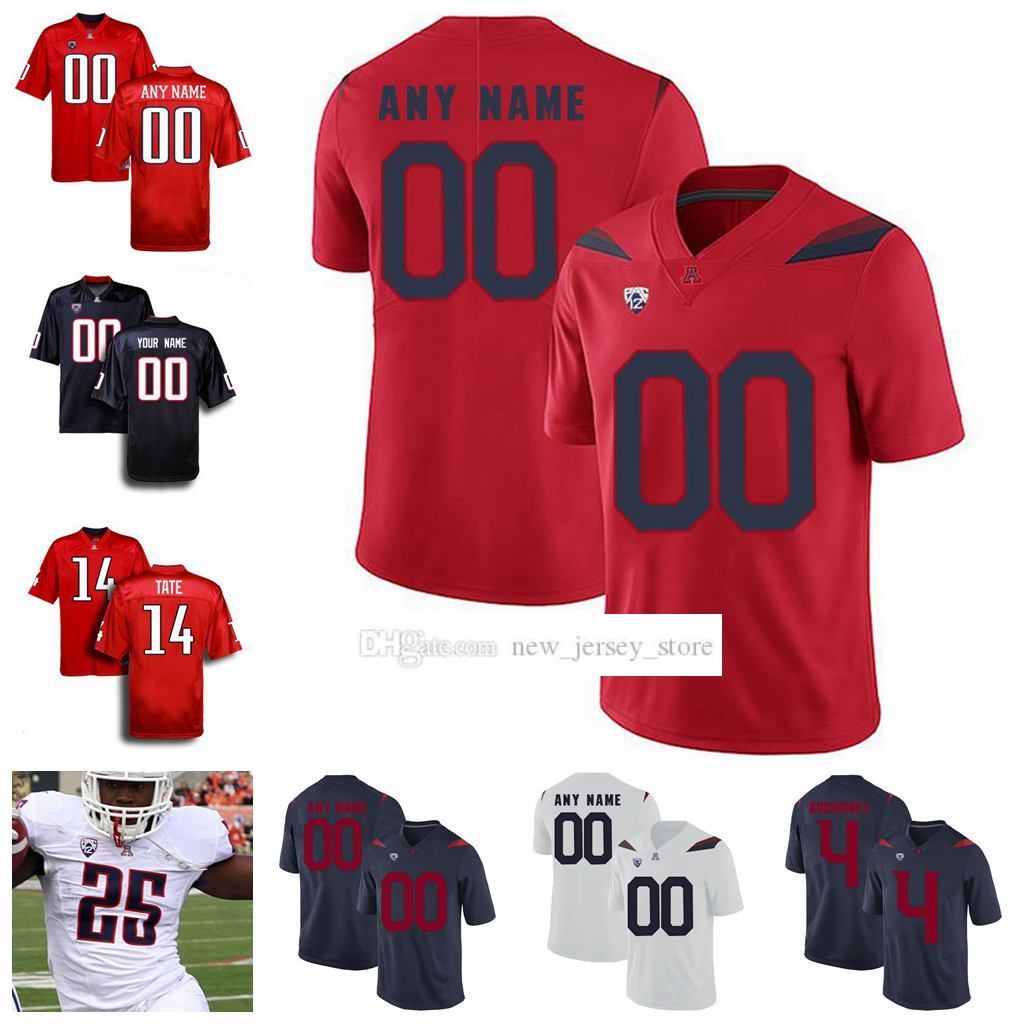 

NCAA Custom Arizona College Wildcats Football Jerseys Stitched Shawn Poindexter Scooby Wright Shaquille Richardson Will Parks Jersey, Men's red