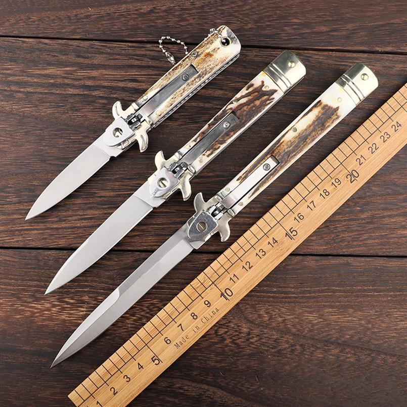 

Italian Mafia Automatic Knife Solingen Antler Handle Folding Blade Tactical Knife 9 Inch 11 Inch Camping Tactical Pocket Knife S264u