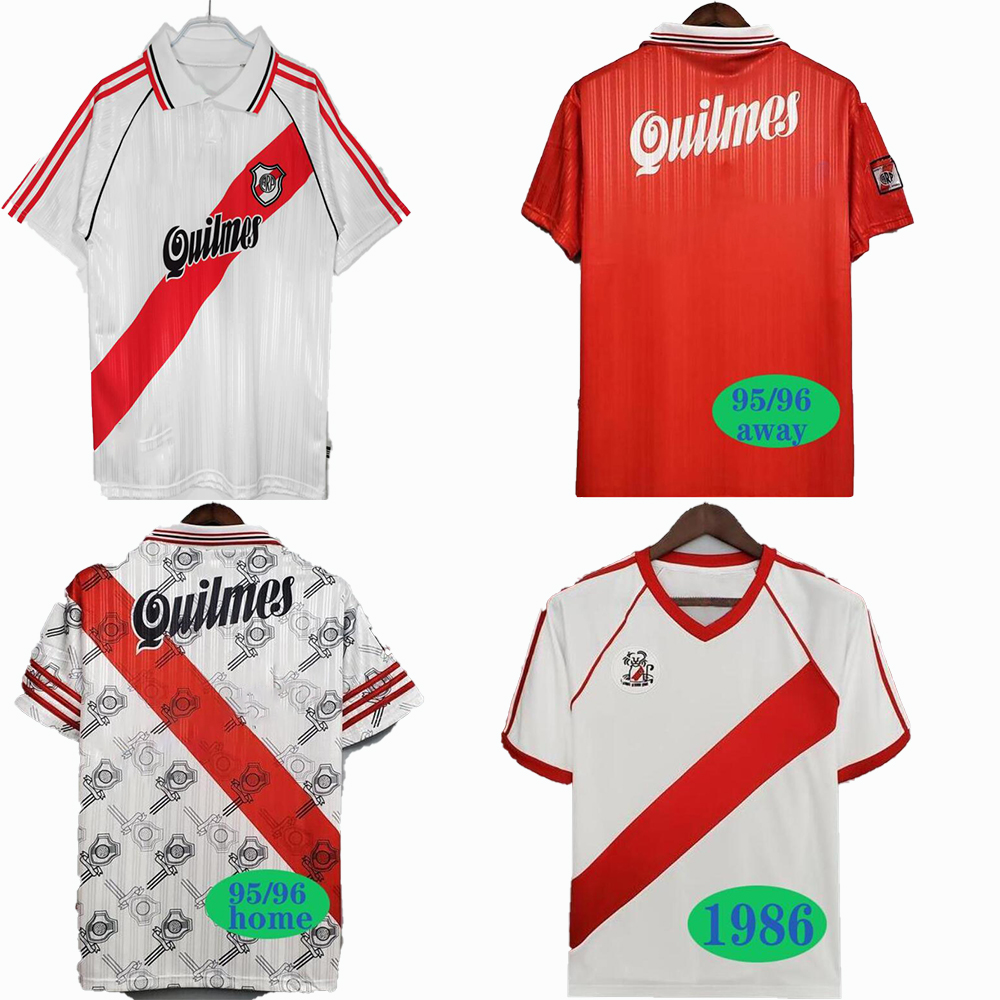 

86 95 95 Retro version Riverbed Soccer Jerseys Ayala Crespo Sorin Kruse Saviola 95 96 shirt classic football uniform, Red