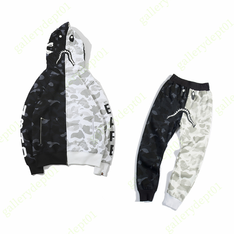 

Shark tracksuit Hoodies men sets designer clothes track suits Loose fitting pullover hoodie camouflage sports mens clothing Zipper oversized 3XL JYM6, Style no. 1