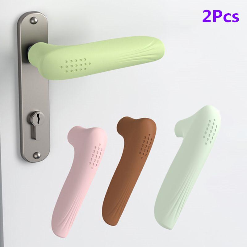 

Safety Gates 2 Pcs Silicone Anti Collision Static Door Handle Protector Covers Child Knob Protective Sleeve