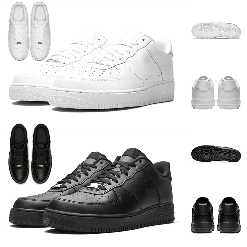 Designer 1 Low 07 Casual Shoes Men Women Classic Triple White Black Mens Trainers Outdoor Sports Sneakers Platform Size 36-45