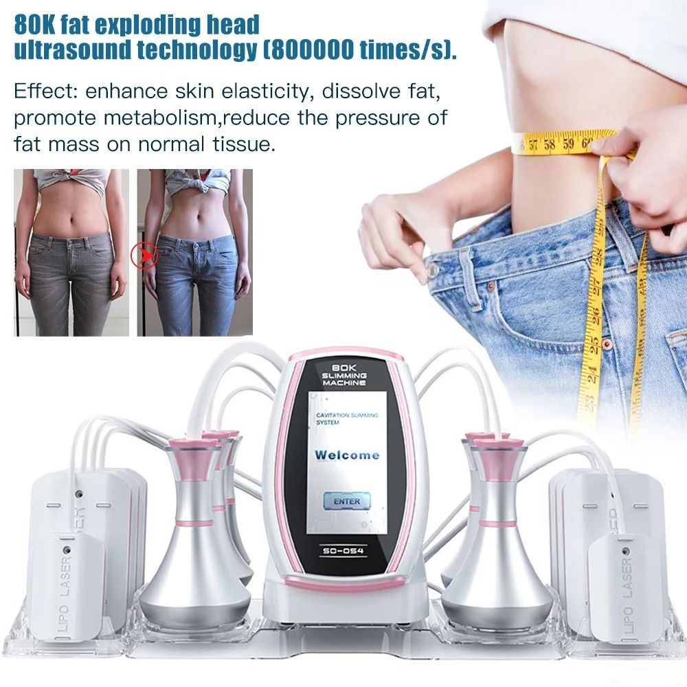 

6 IN 1 80K Cavitation Ultrasonic Bipolar RF Radio Frequency Multipolar Vacuum Body Slimming Fitness Fat Burning Machine Device