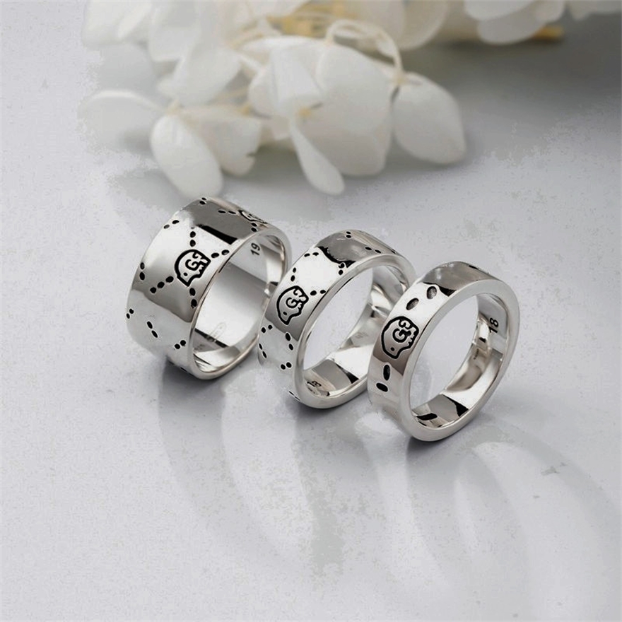 30% OFF 2022 new jewelry RING Sterling Silver style old elf Ghost Skull simple double couple ring