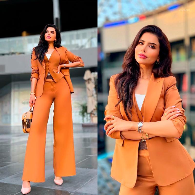 

Women's Two Piece Pants Office Lady Women Suits Custom Made Casual Peaked Lapel Loose Over Size Blazer Party Outdoor Daily Coat 3 Pieces Set, Ivory