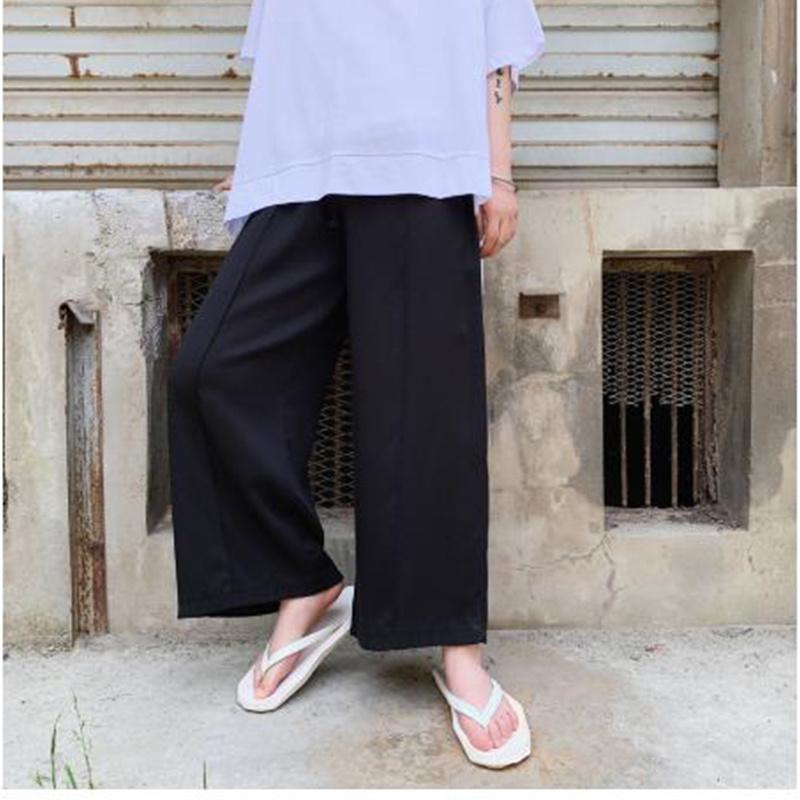 

Men's Pants Straight Casual Men Pant Japan Wide Leg Trousers Punk Gothic Harem Skirt, Black