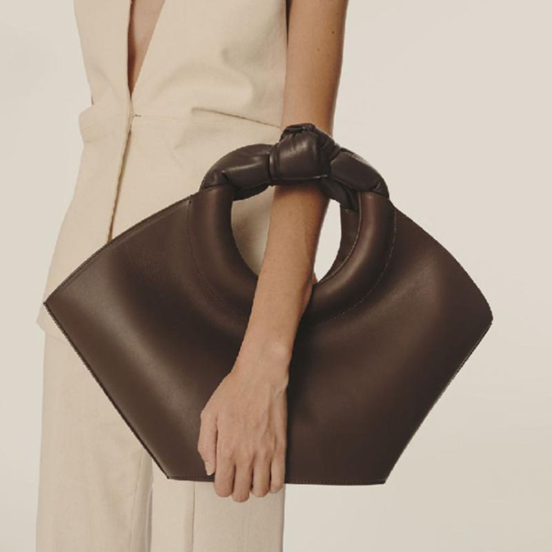 

Evening Bags Fashion Big Knot Handle Tote For Women Handbag Designer Brands Pu Leather Women's Shoulder Bag 2022 Large Capacity PursesEv, Black