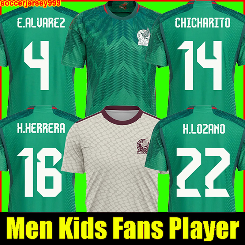

Mexico soccer jersey 2022 world cup fans player version CHICHARITO A. GUARDADO H. LOZANO HERRERA G DOS SANTOS 22 23 football shirt Men Kids kit sets uniforms tops 999, 2021 kids away